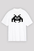 Space Invaders Beyaz Unisex Oversize Tişört T-Shirt