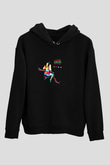 Space Invaders Siyah Unisex Kapüşonlu Sweatshirt