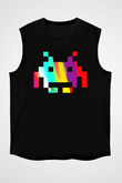Space Invaders Siyah Unisex Kolsuz Tişört