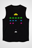 Space Invaders Siyah Unisex  Kolsuz Tişört
