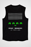 Space Invaders Siyah Unisex  Kolsuz Tişört