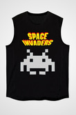 Space Invaders Siyah Unisex  Kolsuz Tişört