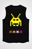 Space Invaders Siyah Unisex  Kolsuz Tişört