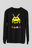 Space Invaders Siyah Unisex  Sweatshirt
