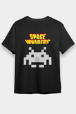 Space Invaders Siyah Unisex Tişört