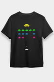 Space Invaders Siyah Unisex Tişört