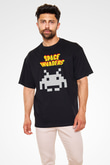 Space Invaders Siyah Unisex Tişört