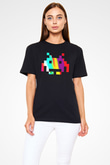Space Invaders Siyah Unisex Tişört T-Shirt
