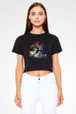Space Jam Siyah Crop Top Tişört