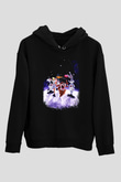 Space Jam Siyah Unisex Kapüşonlu Sweatshirt