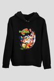 Space Jam Siyah Unisex Kapüşonlu Sweatshirt