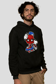 Spider Skater Baskılı Siyah Unisex Tshirt