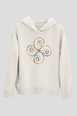 Spiral Beyaz Unisex Hoodie
