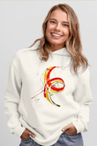 Spiral Beyaz Unisex Kapşonlu Sweatshirt