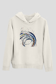 Spiral Beyaz Unisex Kapşonlu Sweatshirt