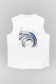 Spiral Beyaz Unisex Kolsuz Tişört