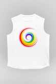 Spiral Beyaz Unisex Kolsuz Tişört