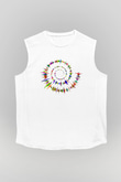Spiral Beyaz Unisex Kolsuz Tişört