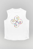 Spiral Beyaz Unisex Kolsuz Tişört