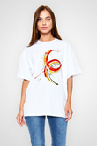 Spiral Beyaz Unisex Oversize Tişört T-Shirt
