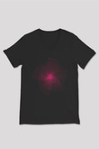 Spiral Siyah Unisex V Yaka Tişört T-Shirt