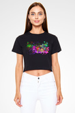 Splatoon Siyah Crop Top Tişört