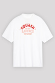 Squash Baskılı Unisex Beyaz Oversize Tişört - Tshirt