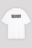 Squash Baskılı Unisex Beyaz Oversize Tişört - Tshirt