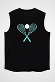 Squash Baskılı Unisex Siyah Kolsuz Tişört