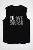 Squash Baskılı Unisex Siyah Kolsuz Tişört