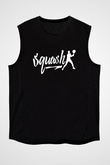 Squash Baskılı Unisex Siyah Kolsuz Tişört