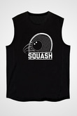 Squash Baskılı Unisex Siyah Kolsuz Tişört