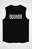 Squash Baskılı Unisex Siyah Kolsuz Tişört