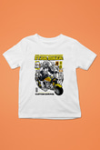 Star Biker Baskılı Unisex Beyaz Çocuk Tişört