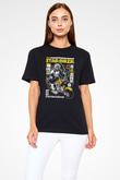 Star Biker Baskılı Unisex Siyah Tişört