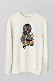 Star Lord Scooter Baskılı Beyaz Unisex Sweatshirt
