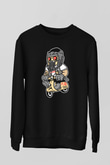 Star Lord Scooter Baskılı Siyah Unisex Sweatshirt