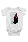 Star Wars (Dart Vader) Baskılı Beyaz Unisex Bebek Body - Zıbın