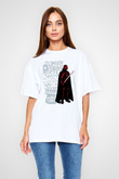 Star Wars (Dart Vader) Baskılı Beyaz Unisex Oversize Tişört - Tshirt