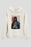 Star Wars (Dart Vader) Baskılı Beyaz Unisex Hoodie