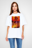 Star Wars (Dart Vader) Baskılı Beyaz Unisex Oversize Tişört - Tshirt