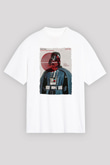 Star Wars (Dart Vader) Baskılı Beyaz Unisex Oversize Tişört - Tshirt