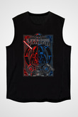 Star Wars (Dart Vader) Baskılı Unisex Siyah Kolsuz Tişört - Tshirt