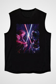 Star Wars (Dart Vader) Baskılı Unisex Siyah Kolsuz Tişört - Tshirt