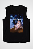 Star Wars (Dart Vader) Baskılı Unisex Siyah Kolsuz Tişört - Tshirt
