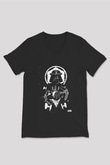 Star Wars (Dart Vader) Baskılı Unisex Siyah V Yaka Tişört - Tshirt