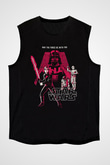 Star Wars (Dart Vader) Baskılı Unisex Siyah Kolsuz Tişört - Tshirt