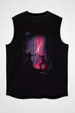 Star Wars (Dart Vader) Baskılı Unisex Siyah Kolsuz Tişört - Tshirt