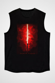 Star Wars (Dart Vader) Baskılı Unisex Siyah Kolsuz Tişört - Tshirt