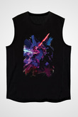 Star Wars (Dart Vader) Baskılı Unisex Siyah Kolsuz Tişört - Tshirt